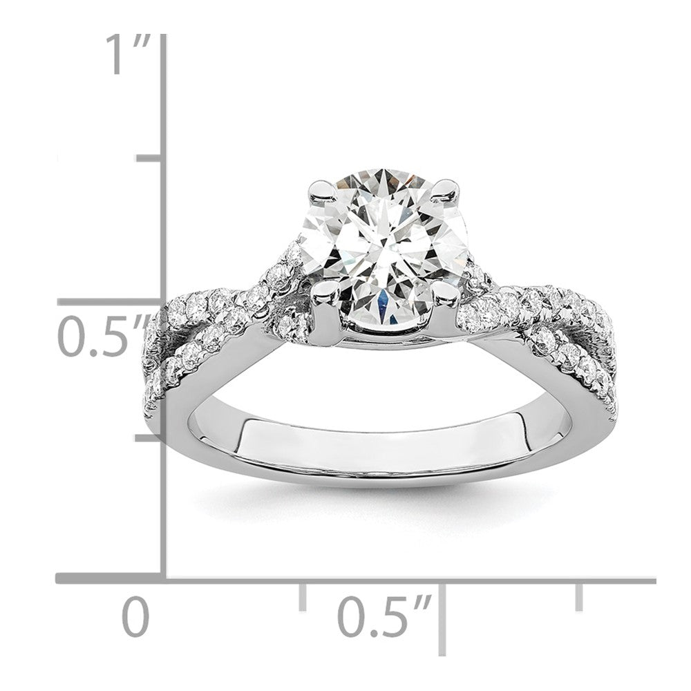 Diamond Round Semi-mount By-Pass Engagement Rings
