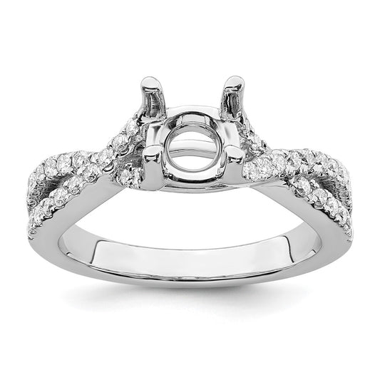 Diamond Round Semi-mount By-Pass Engagement Rings