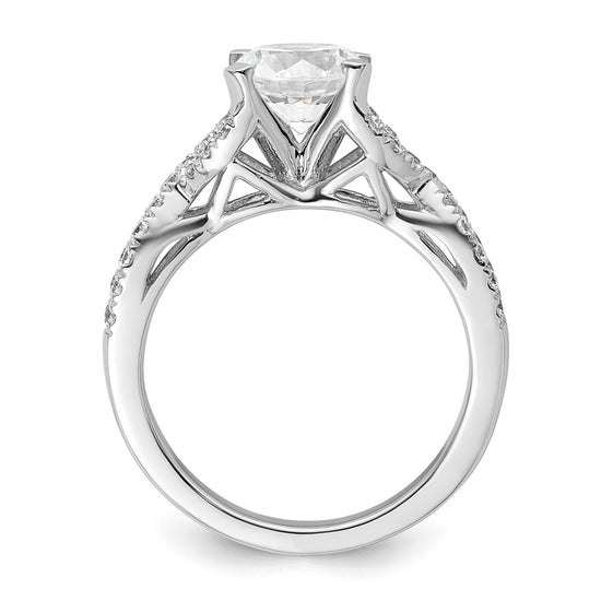 Diamond Round Semi-mount Criss-Cross Engagement Rings