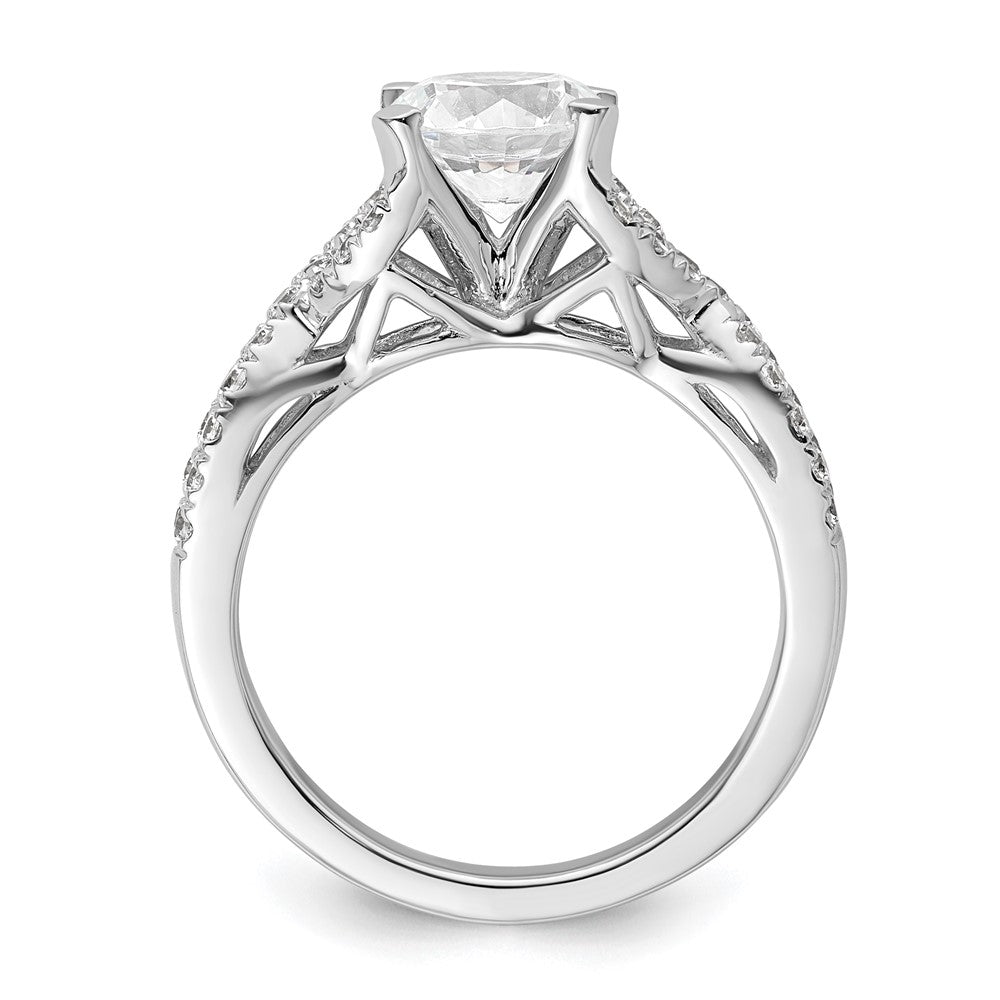 Diamond Round Semi-mount Criss-Cross Engagement Rings