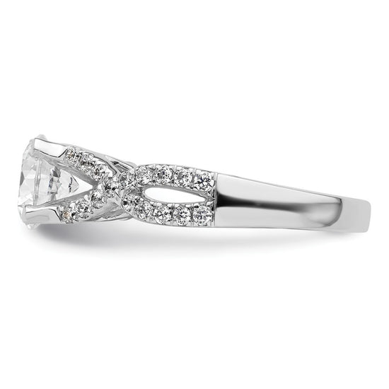 Diamond Round Semi-mount Criss-Cross Engagement Rings