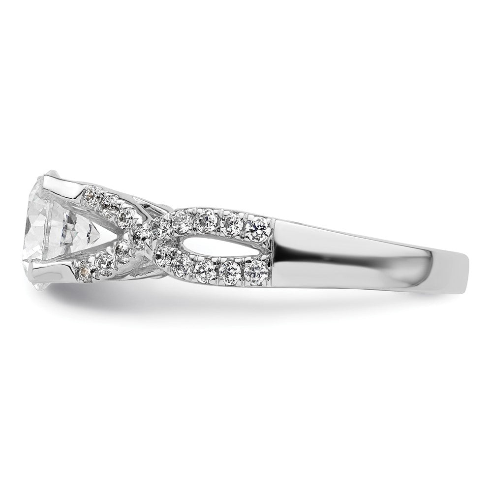 Diamond Round Semi-mount Criss-Cross Engagement Rings