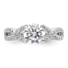 Diamond Round Semi-mount Criss-Cross Engagement Rings