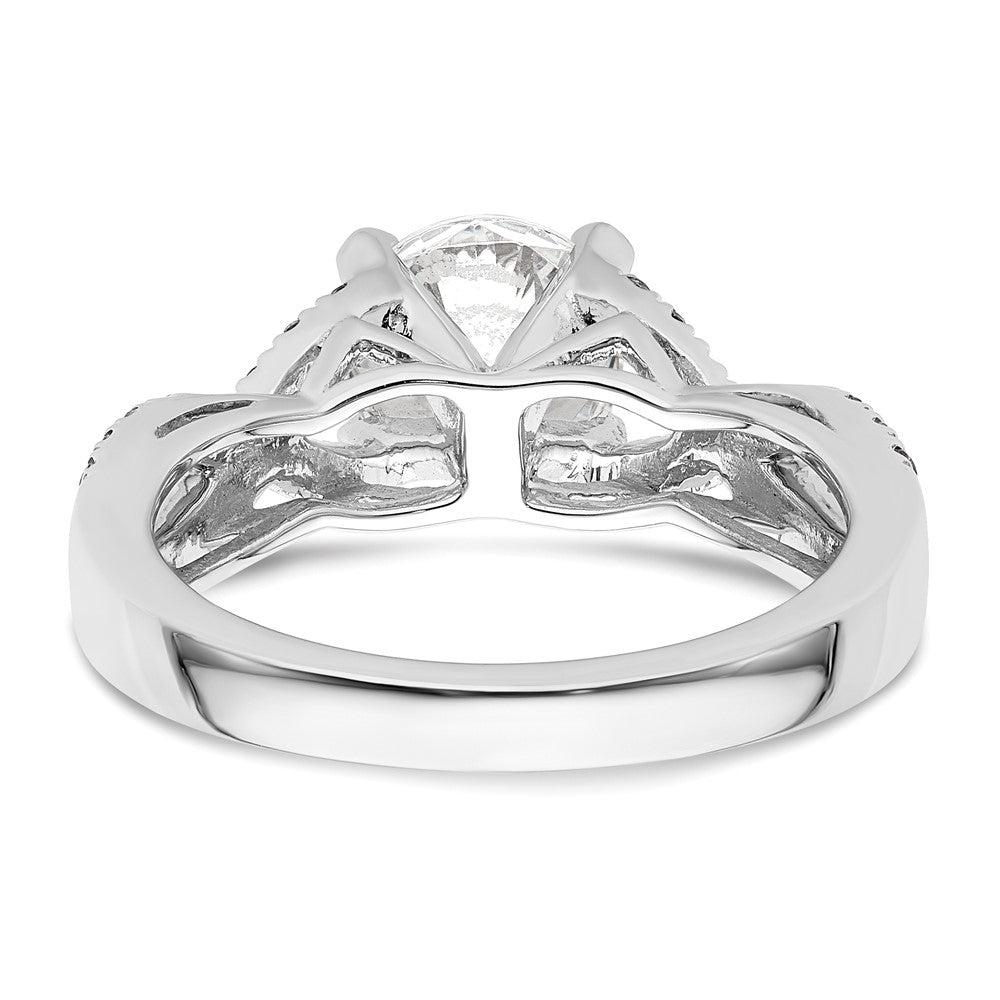 Diamond Round Semi-mount Criss-Cross Engagement Rings