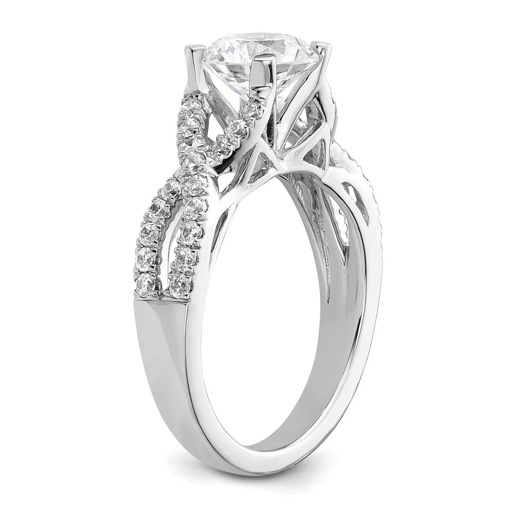 Diamond Round Semi-mount Criss-Cross Engagement Rings