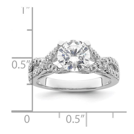 Diamond Round Semi-mount Criss-Cross Engagement Rings