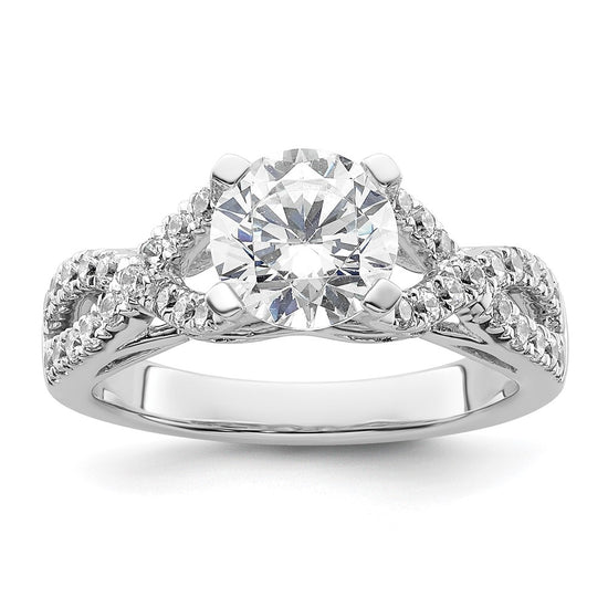 Diamond Round Semi-mount Criss-Cross Engagement Rings