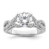 Diamond Round Semi-mount Criss-Cross Engagement Rings