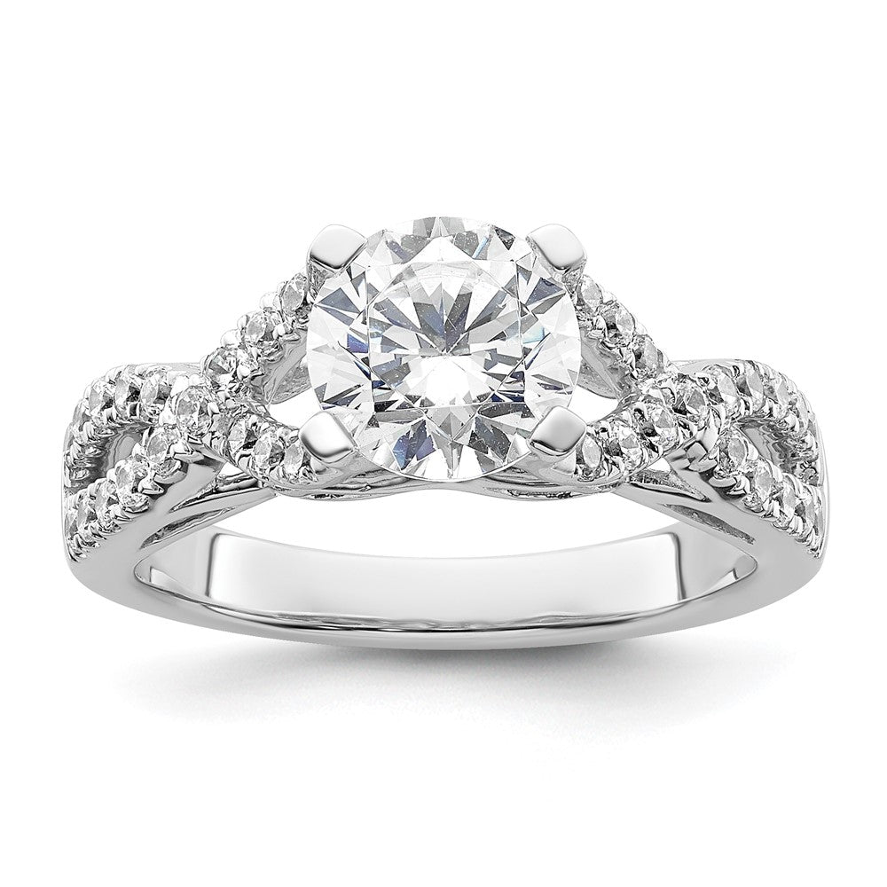 Diamond Round Semi-mount Criss-Cross Engagement Rings