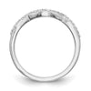 14k White Gold 1/8 carat Diamond Contoured Complete Wedding Band
