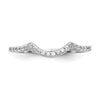 14k White Gold 1/8 carat Diamond Contoured Complete Wedding Band