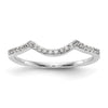 14k White Gold 1/8 carat Diamond Contoured Complete Wedding Band