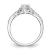 14k White Gold Criss-Cross (Holds 1/2 carat (5.2mm) Round Center) 1/4 carat Diamond Semi-mount Engagement Ring