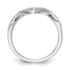 14k White Gold 1/6 carat Diamond Contoured Complete Wedding Band