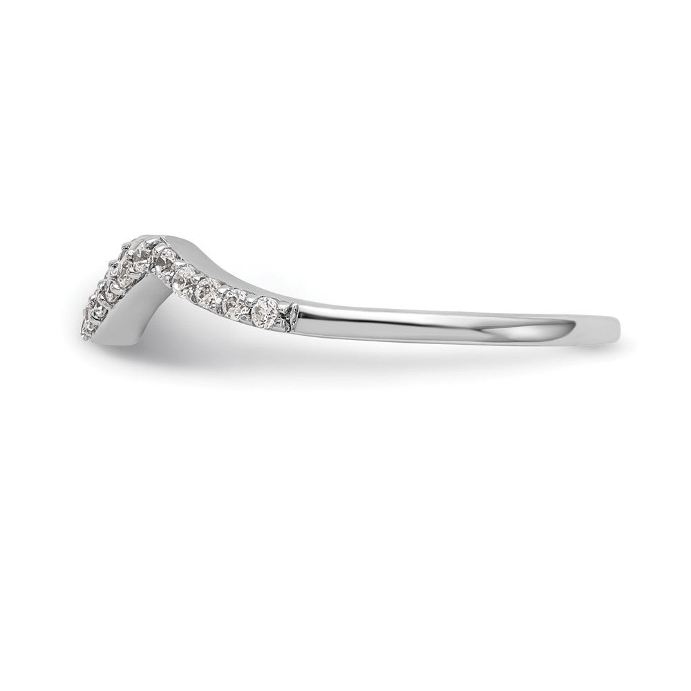 14k White Gold 1/6 carat Diamond Contoured Complete Wedding Band