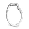 14k White Gold 1/6 carat Diamond Contoured Complete Wedding Band