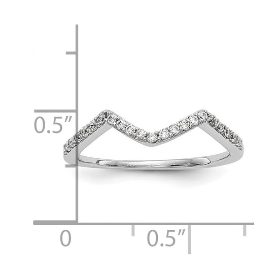 14k White Gold 1/6 carat Diamond Contoured Complete Wedding Band