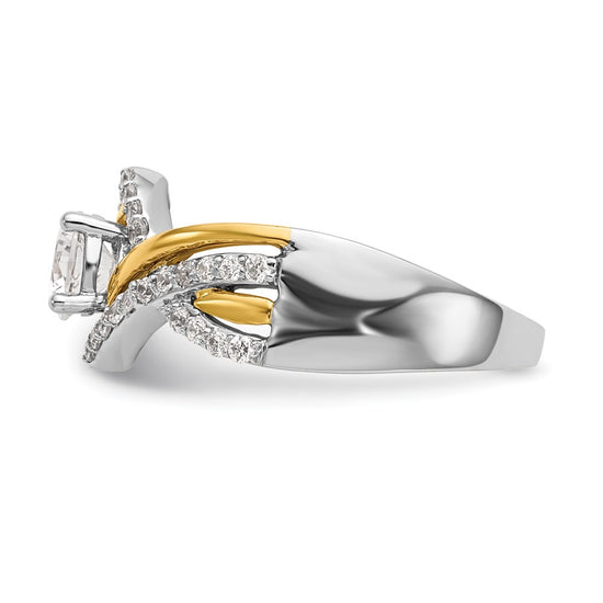 Diamond Round Semi-mount Criss-Cross Engagement Rings