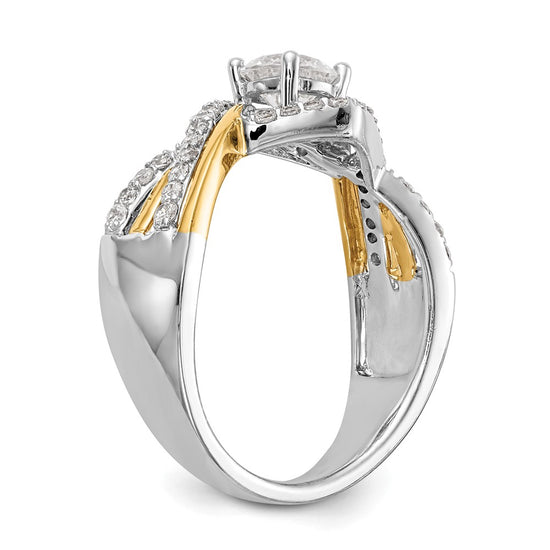Diamond Round Semi-mount Criss-Cross Engagement Rings