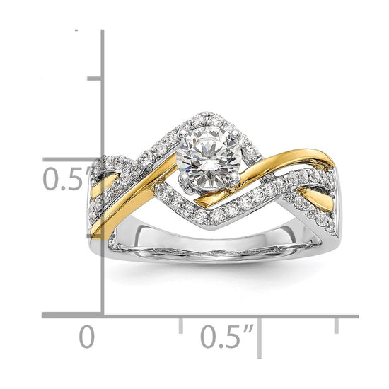 Diamond Round Semi-mount Criss-Cross Engagement Rings