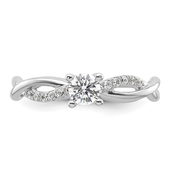 Diamond Round Semi-mount Criss-Cross Engagement Rings