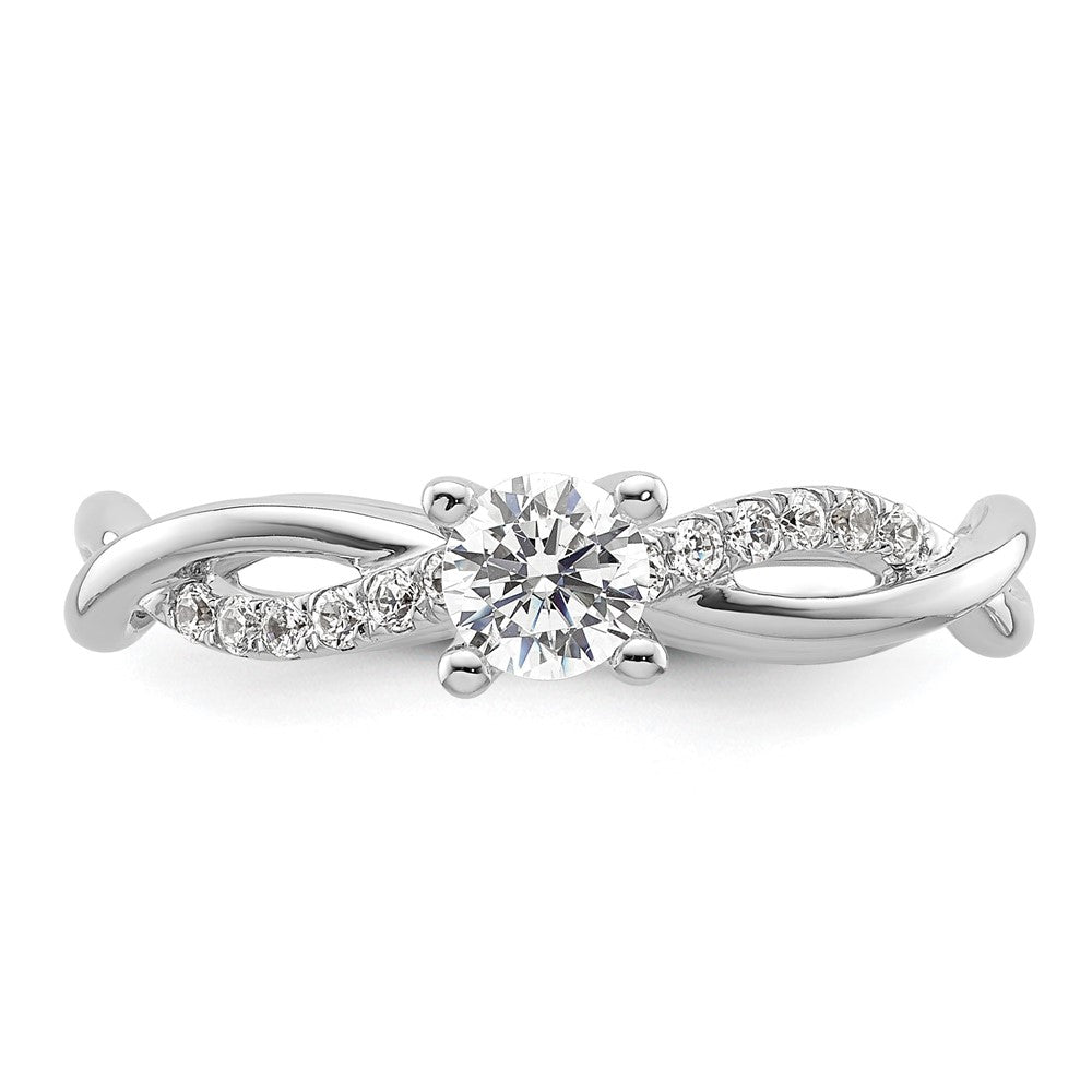 Diamond Round Semi-mount Criss-Cross Engagement Rings