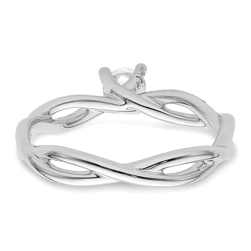 Diamond Round Semi-mount Criss-Cross Engagement Rings