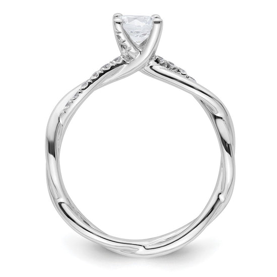 Diamond Round Semi-mount Criss-Cross Engagement Rings