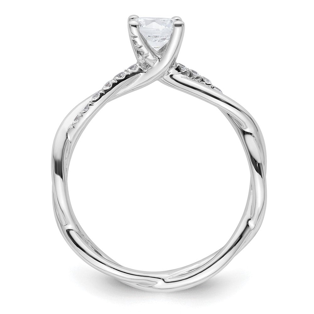 Diamond Round Semi-mount Criss-Cross Engagement Rings