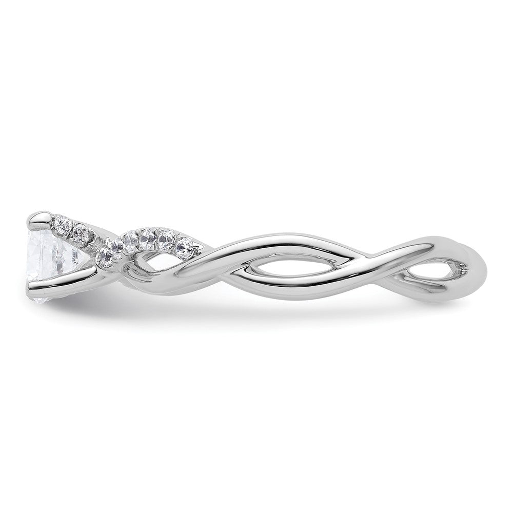 Diamond Round Semi-mount Criss-Cross Engagement Rings