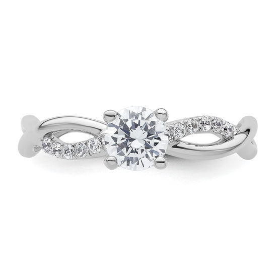 Diamond Round Semi-mount Criss-Cross Engagement Rings