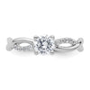 Diamond Round Semi-mount Criss-Cross Engagement Rings