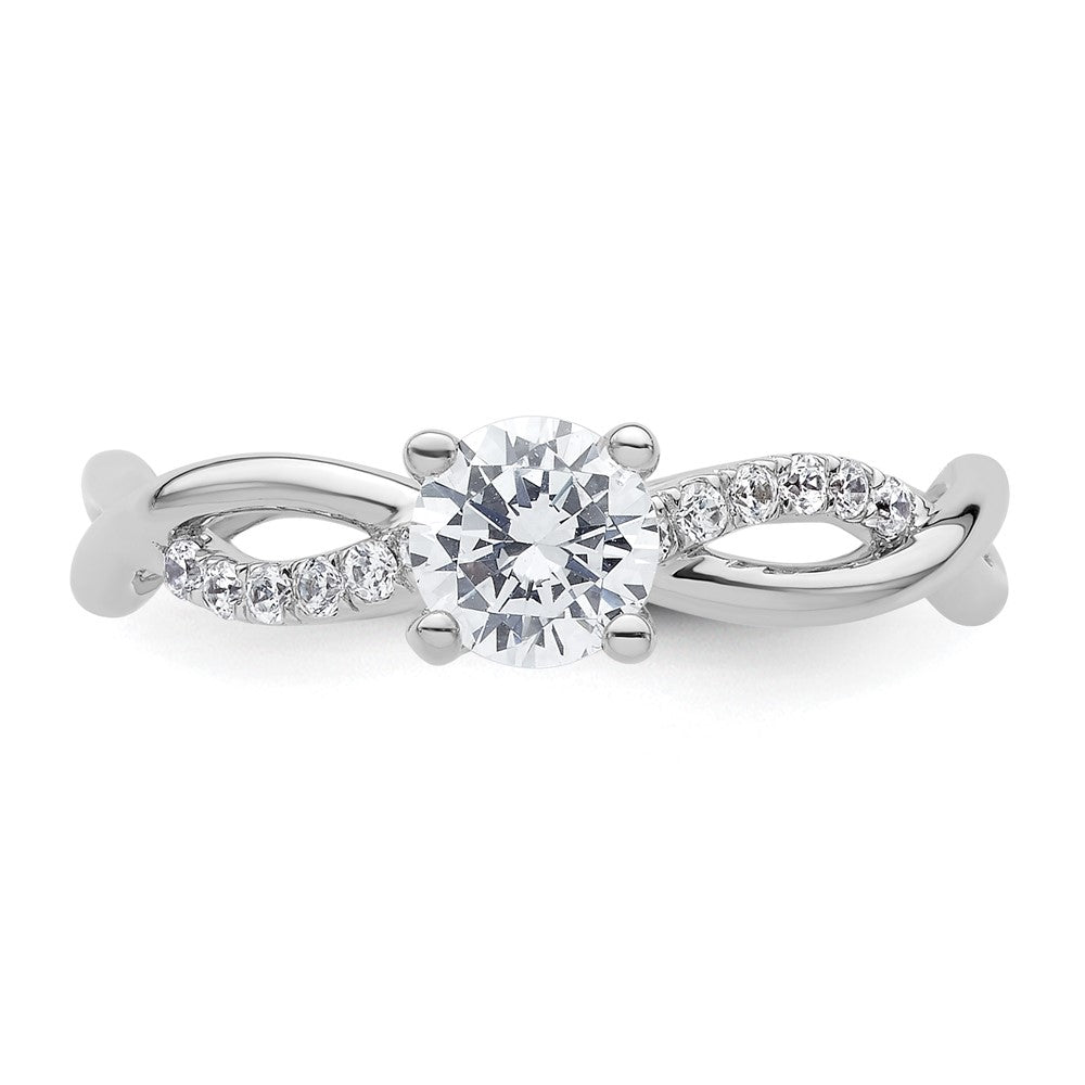 Diamond Round Semi-mount Criss-Cross Engagement Rings