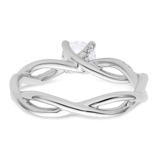 Diamond Round Semi-mount Criss-Cross Engagement Rings
