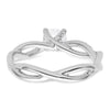 Diamond Round Semi-mount Criss-Cross Engagement Rings