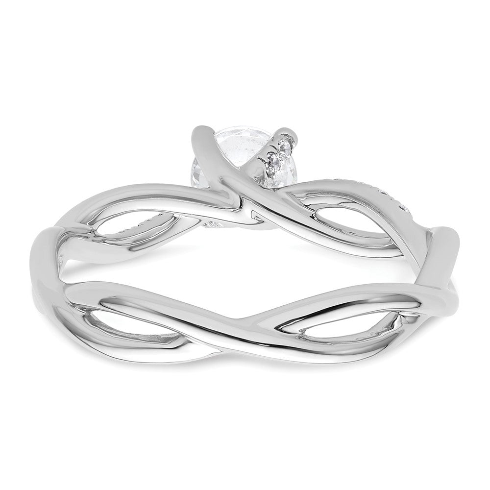 Diamond Round Semi-mount Criss-Cross Engagement Rings