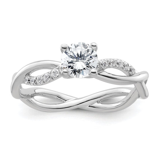 Diamond Round Semi-mount Criss-Cross Engagement Rings