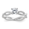 Diamond Round Semi-mount Criss-Cross Engagement Rings