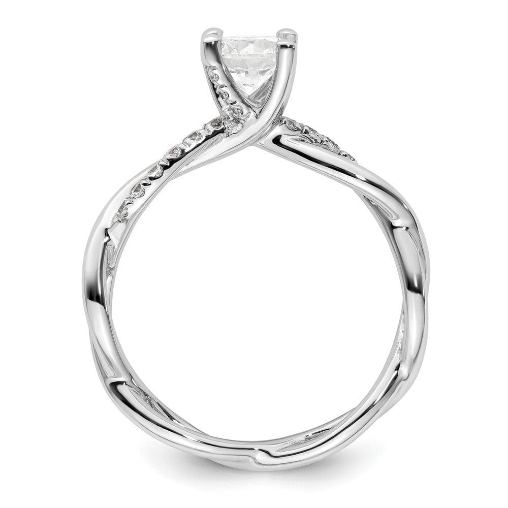 Diamond Round Semi-mount Criss-Cross Engagement Rings