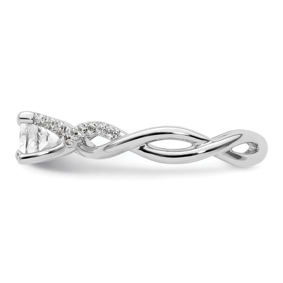 Diamond Round Semi-mount Criss-Cross Engagement Rings