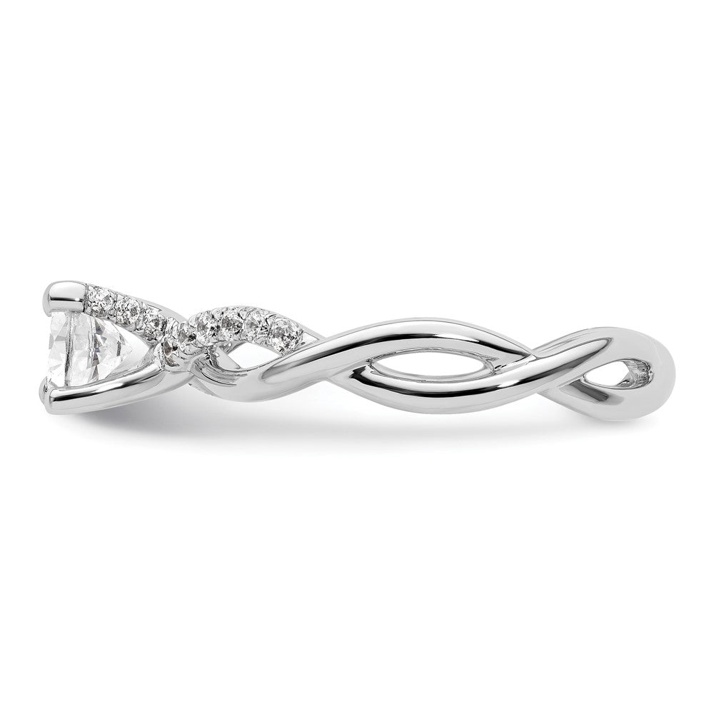 Diamond Round Semi-mount Criss-Cross Engagement Rings