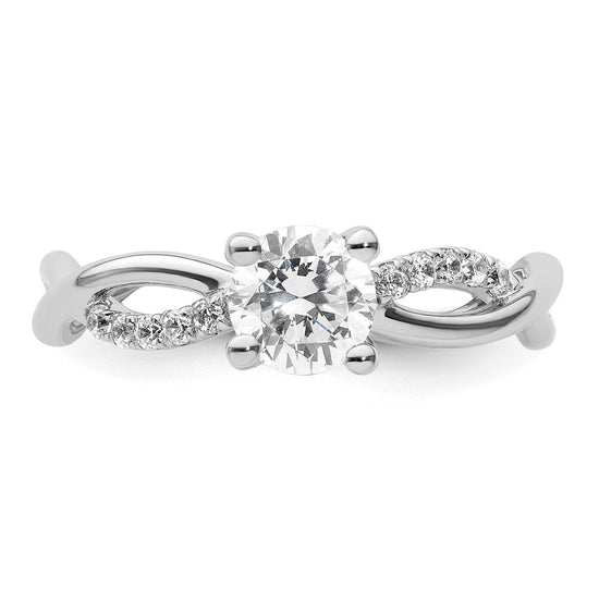 Diamond Round Semi-mount Criss-Cross Engagement Rings