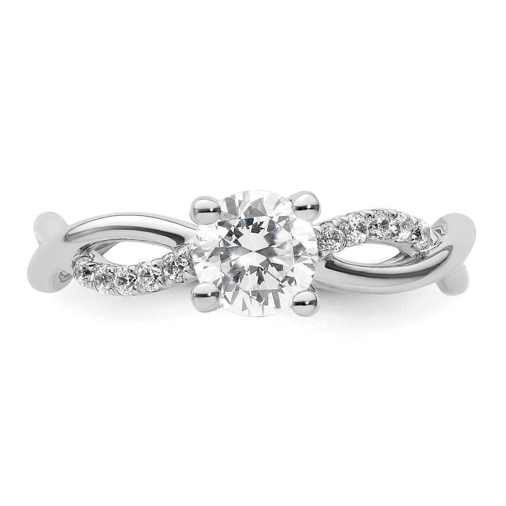 Diamond Round Semi-mount Criss-Cross Engagement Rings