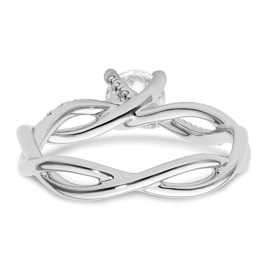Diamond Round Semi-mount Criss-Cross Engagement Rings