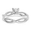 Diamond Round Semi-mount Criss-Cross Engagement Rings