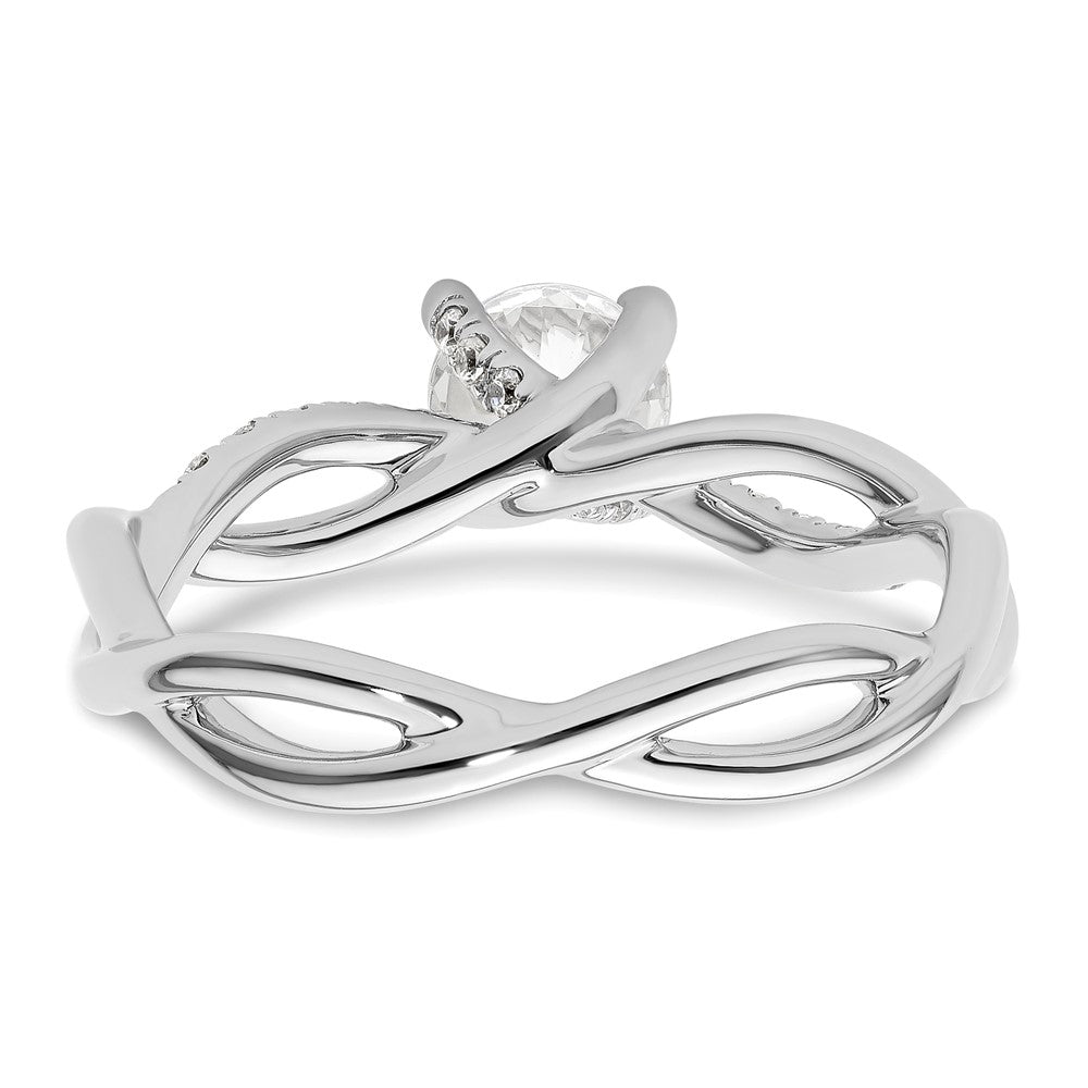 Diamond Round Semi-mount Criss-Cross Engagement Rings