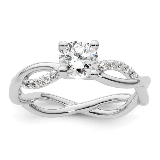 Diamond Round Semi-mount Criss-Cross Engagement Rings