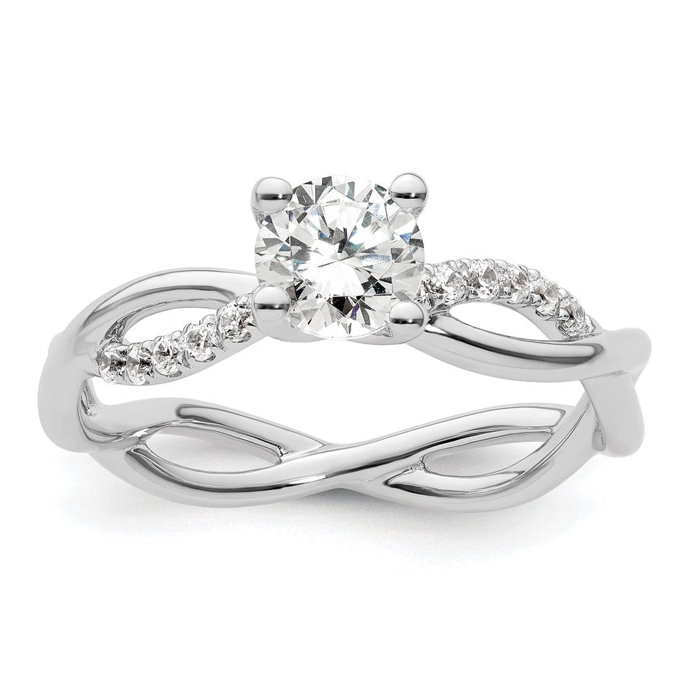 Diamond Round Semi-mount Criss-Cross Engagement Rings