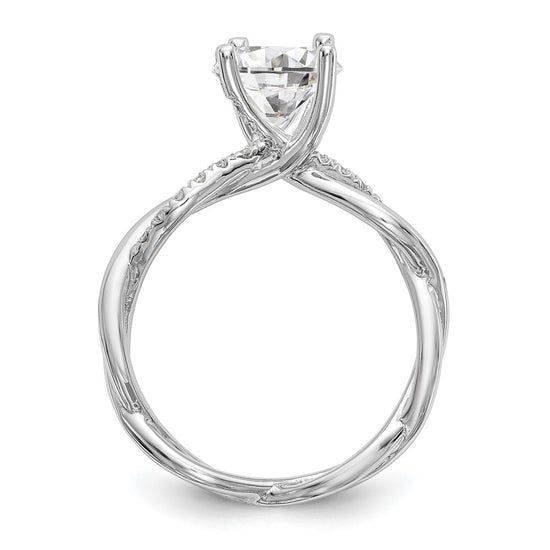 Diamond Round Semi-mount Criss-Cross Engagement Rings