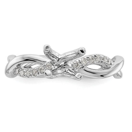 Diamond Round Semi-mount Criss-Cross Engagement Rings